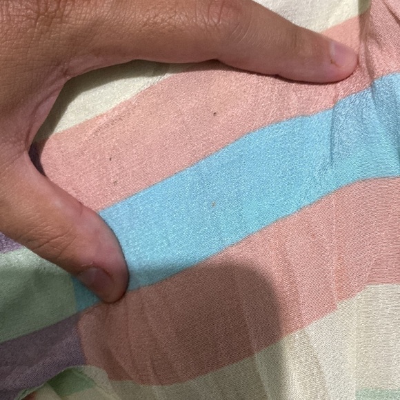 Mara Hoffman Pastel Flag Stripe Dress Mini‎ Kaftan Short Sleeve Pastel Sz M - Picture 6 of 6